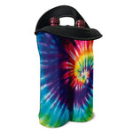 Rainbow Tie Dye Print Double Neoprene Wine Tote