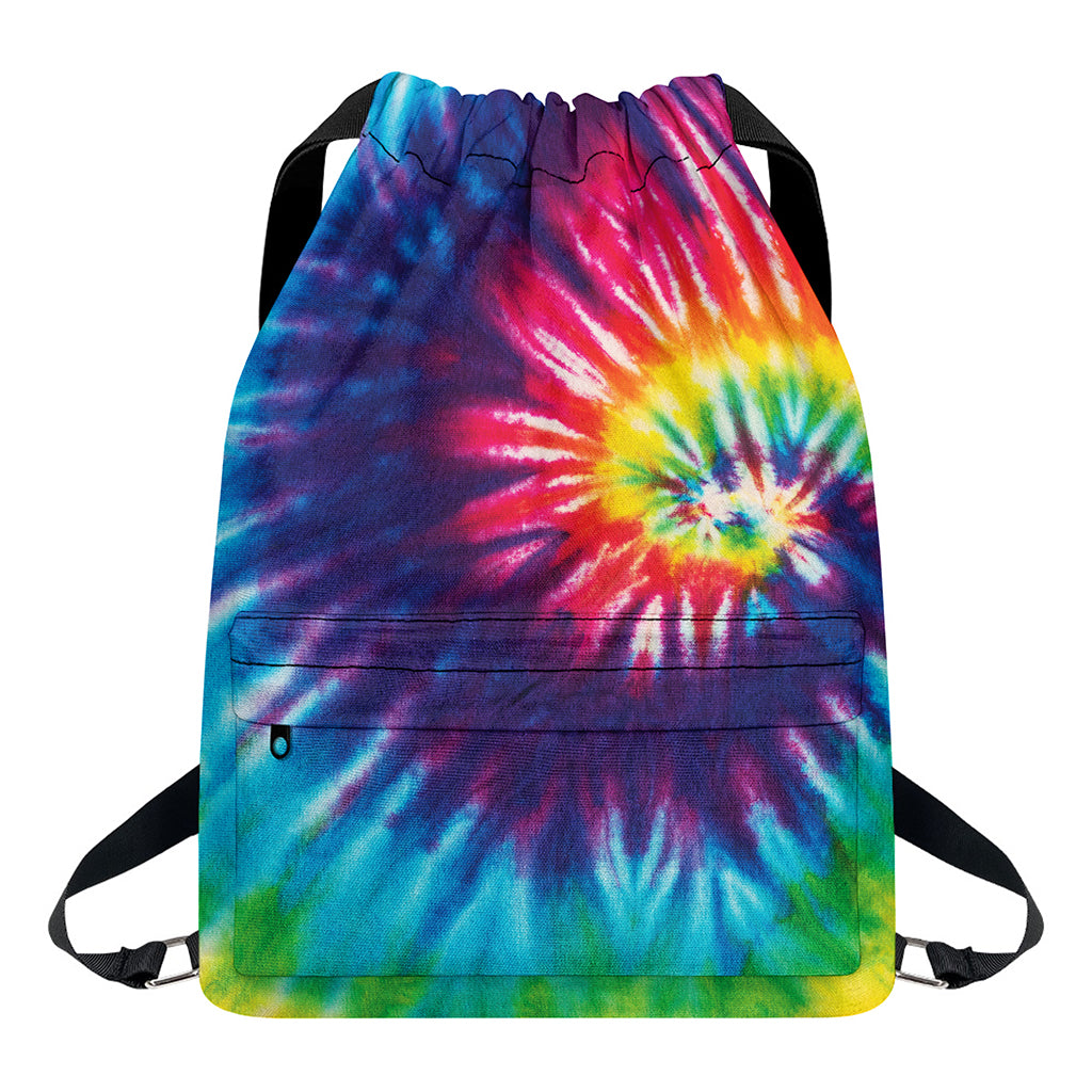 Rainbow Tie Dye Print Drawstring Backpack