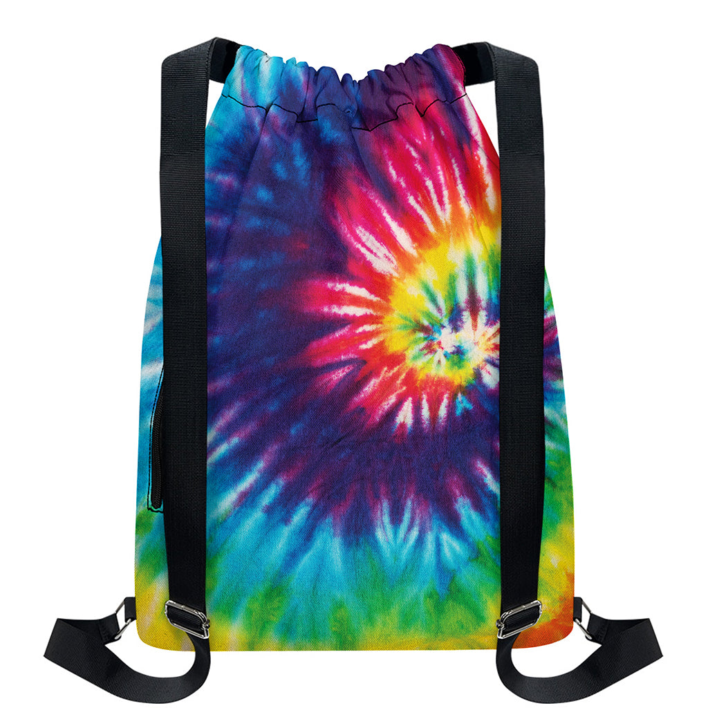 Rainbow Tie Dye Print Drawstring Backpack