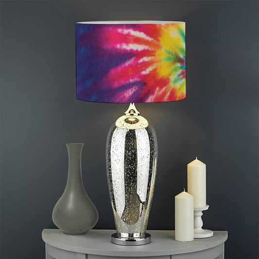 Rainbow Tie Dye Print Drum Lamp Shade