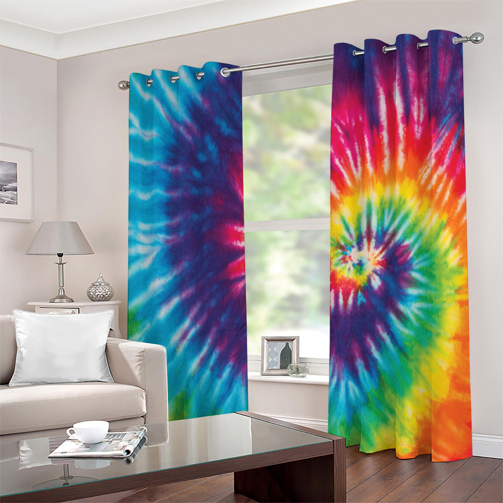 Rainbow Tie Dye Print Extra Wide Grommet Curtains