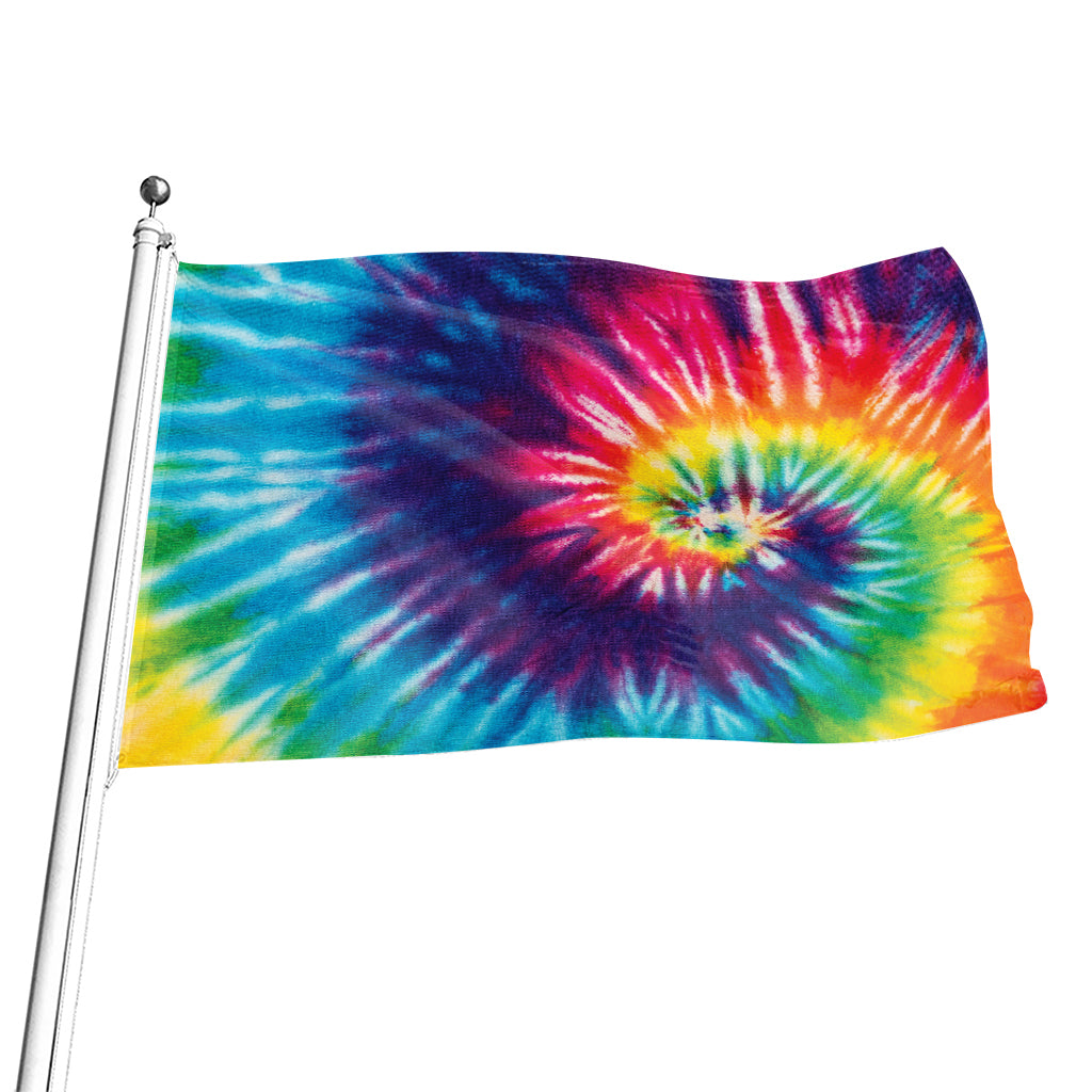 Rainbow Tie Dye Print Flag