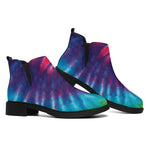 Rainbow Tie Dye Print Flat Ankle Boots