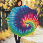 Rainbow Tie Dye Print Foldable Umbrella