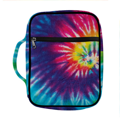 Rainbow Tie Dye Print Front Pocket Bible Bag