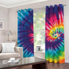 Rainbow Tie Dye Print Grommet Curtains