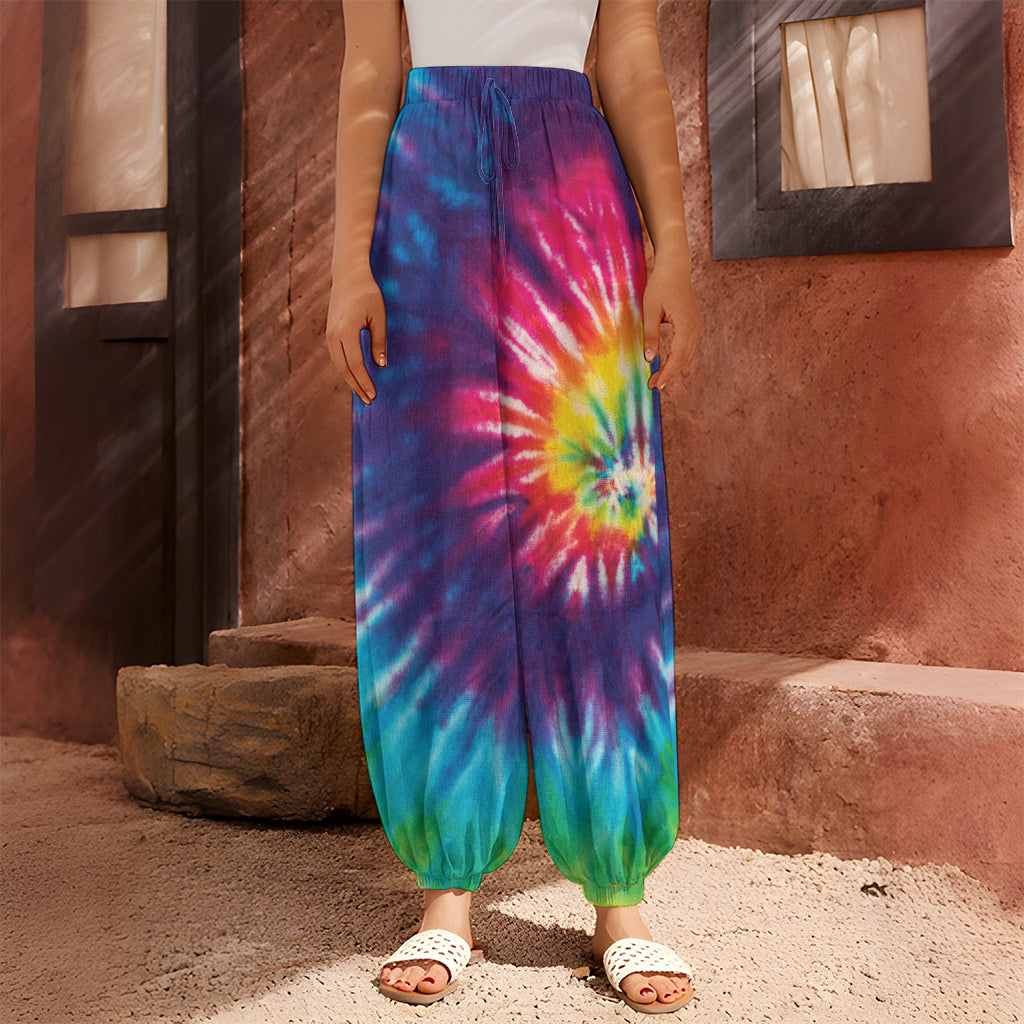Rainbow Tie Dye Print Harem Pants
