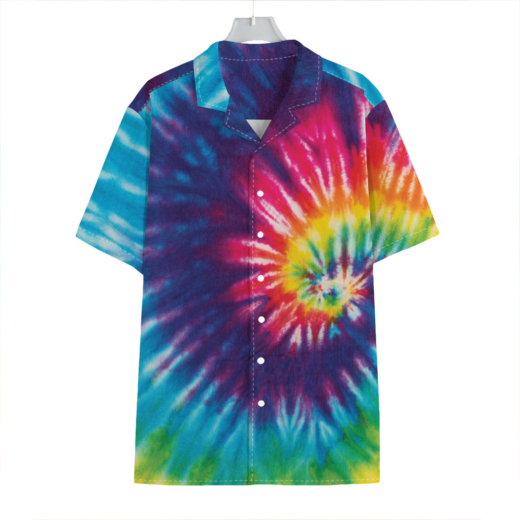 Rainbow Tie Dye Print Hawaiian Shirt