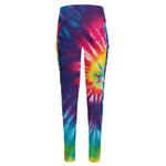Rainbow Tie Dye Print High-Waisted Pocket Leggings