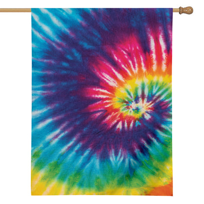 Rainbow Tie Dye Print House Flag
