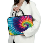 Rainbow Tie Dye Print Laptop Sleeve With Handle