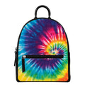 Rainbow Tie Dye Print Leather Backpack
