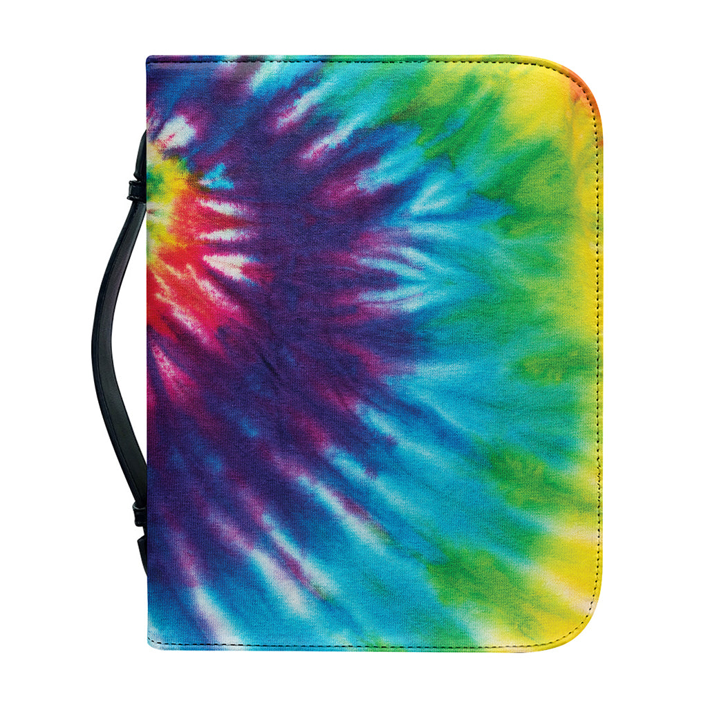 Rainbow Tie Dye Print Leather Bible Cover