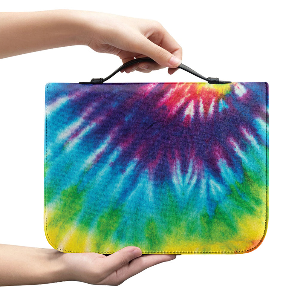 Rainbow Tie Dye Print Leather Bible Cover