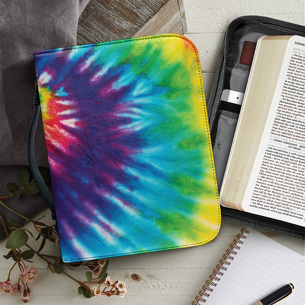 Rainbow Tie Dye Print Leather Bible Cover