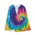 Rainbow Tie Dye Print Long Sleeve Short Coat