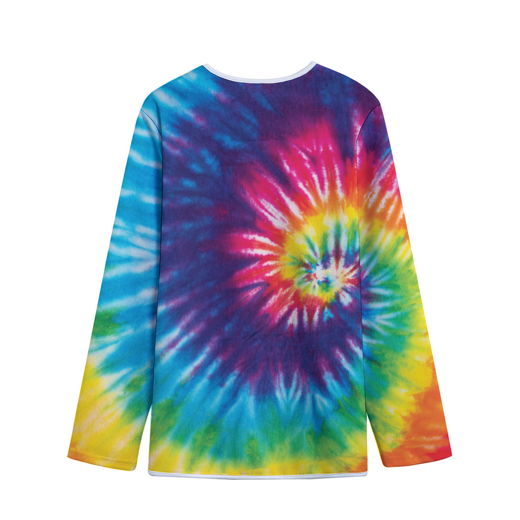 Rainbow Tie Dye Print Long Sleeve Short Coat