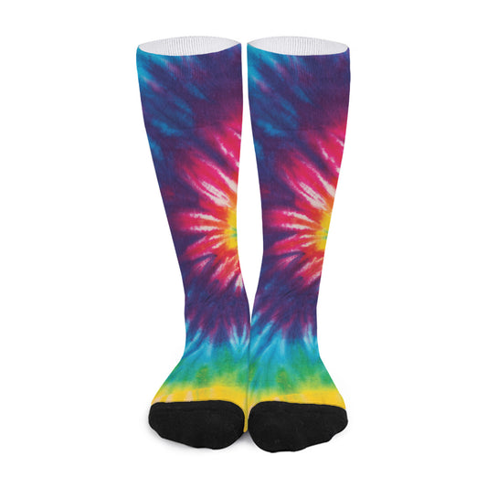 Rainbow Tie Dye Print Long Socks