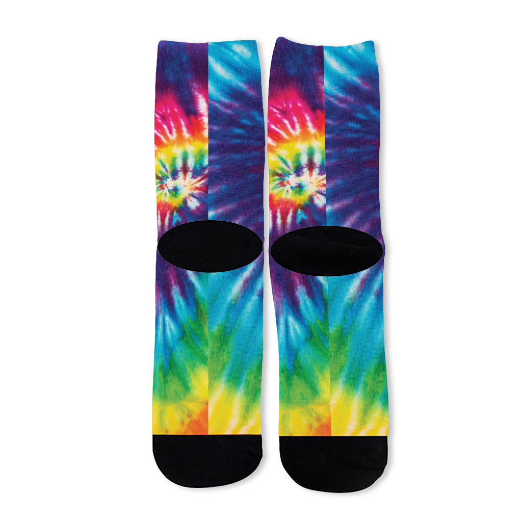 Rainbow Tie Dye Print Long Socks