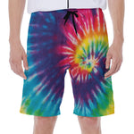 Rainbow Tie Dye Print Men's Beach Shorts