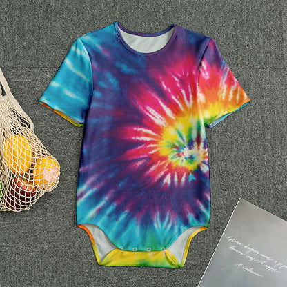 Rainbow Tie Dye Print Men's Bodysuit