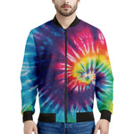 Rainbow Tie Dye Print Men's Bomber Jacket