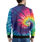Rainbow Tie Dye Print Men's Bomber Jacket