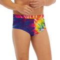 Rainbow Tie Dye Print Men's Briefs