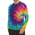 Rainbow Tie Dye Print Men's Long Sleeve Rash Guard