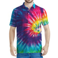 Rainbow Tie Dye Print Men's Polo Shirt