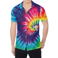 Rainbow Tie Dye Print Men's Shirt