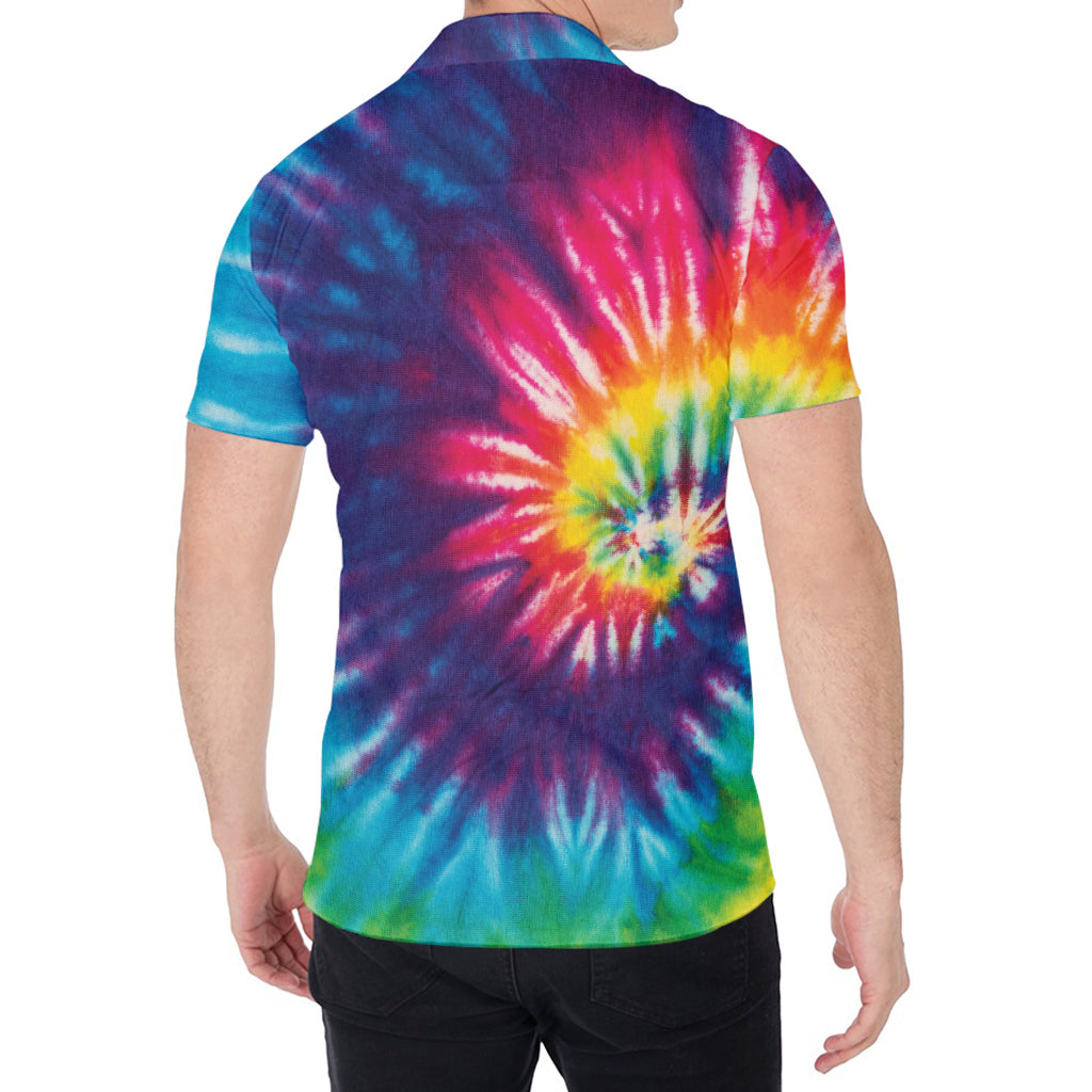 Rainbow Tie Dye Print Men's Shirt