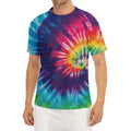 Rainbow Tie Dye Print Men's Short Sleeve Rash Guard
