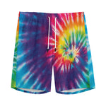 Rainbow Tie Dye Print Men's Sports Shorts