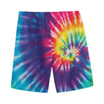 Rainbow Tie Dye Print Men's Sports Shorts