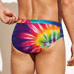 Rainbow Tie Dye Print Men's Swim Briefs