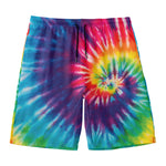 Rainbow Tie Dye Print Men's Swim Trunks
