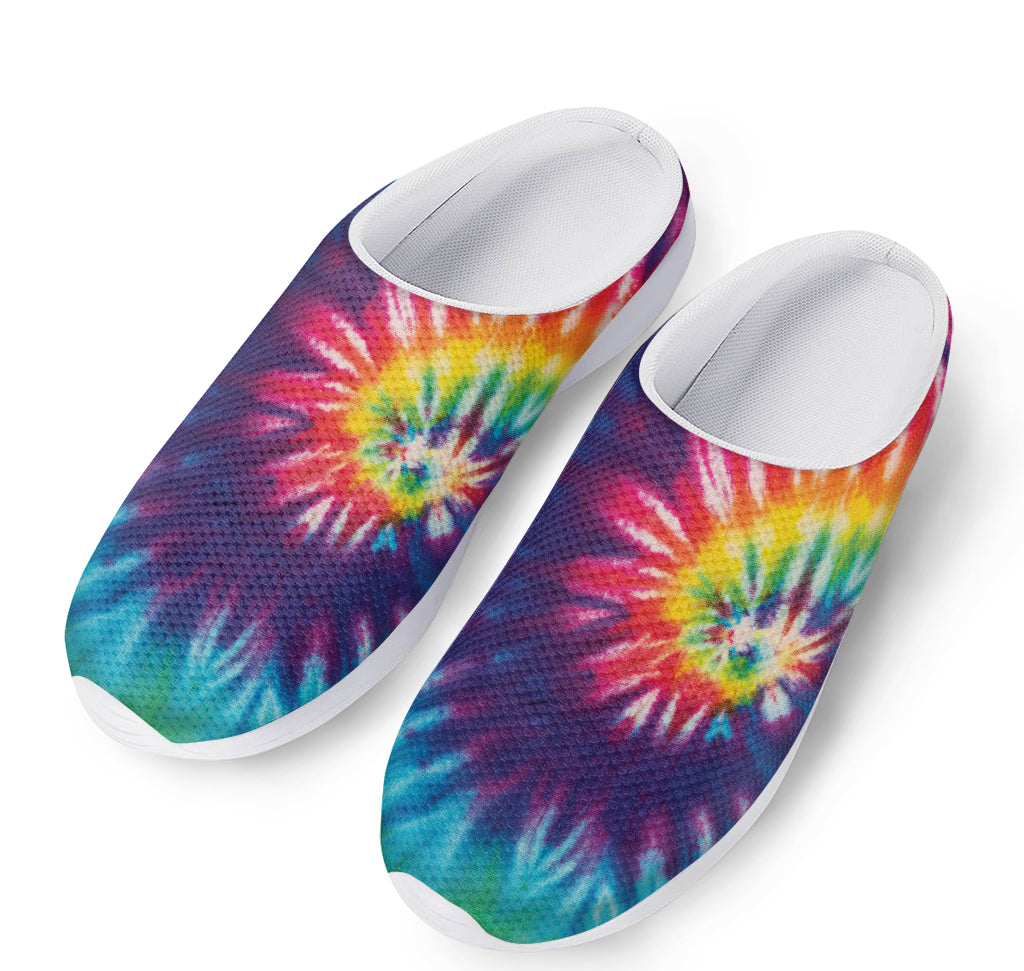 Rainbow Tie Dye Print Mesh Casual Shoes