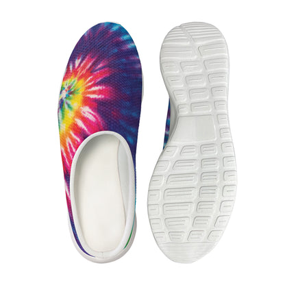 Rainbow Tie Dye Print Mesh Casual Shoes