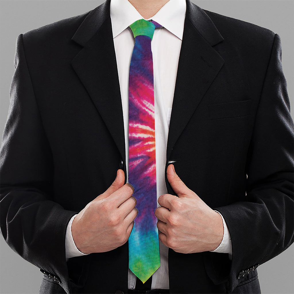 Rainbow Tie Dye Print Necktie