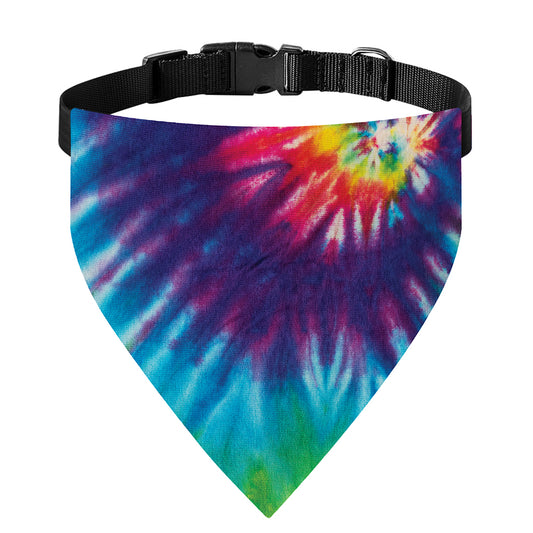 Rainbow Tie Dye Print Over The Collar Dog Bandana