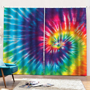 Rainbow Tie Dye Print Pencil Pleat Curtains