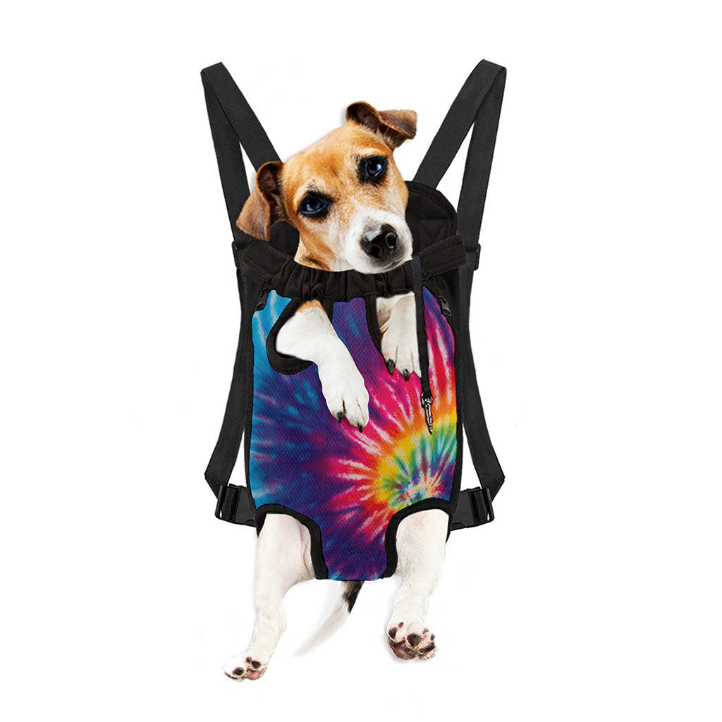 Rainbow Tie Dye Print Pet Carrier Backpack