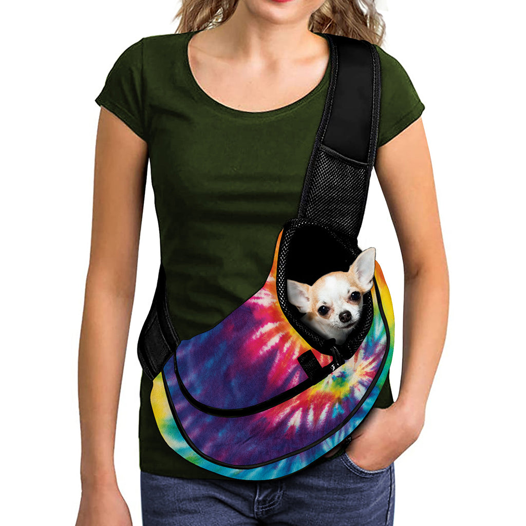 Rainbow Tie Dye Print Pet Sling Carrier