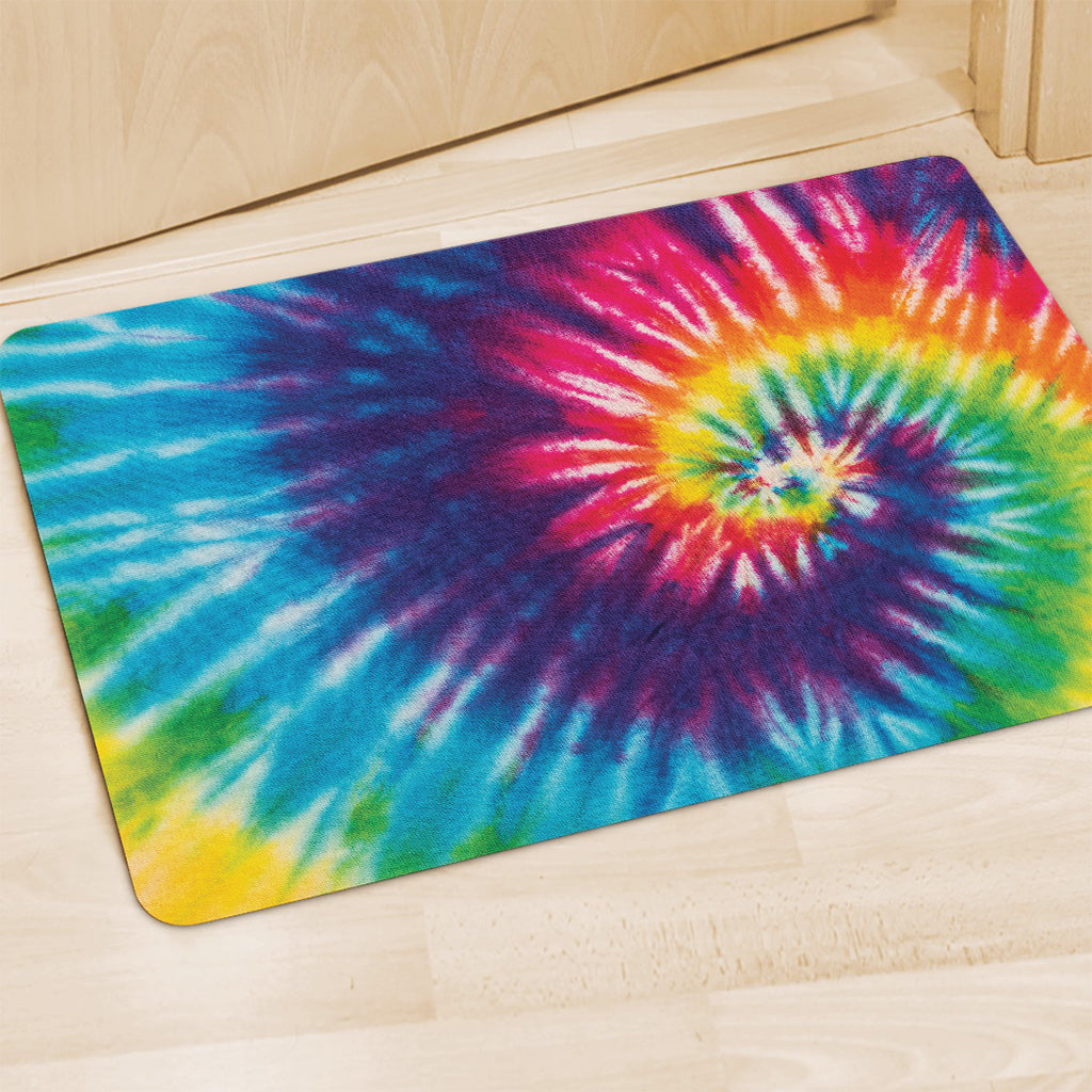 Rainbow Tie Dye Print Polyester Doormat