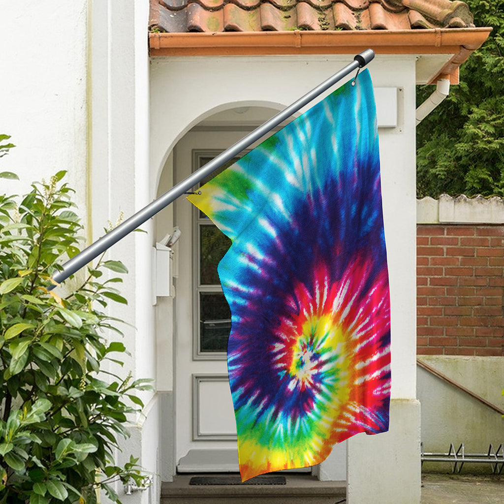Rainbow Tie Dye Print Polyester Flag