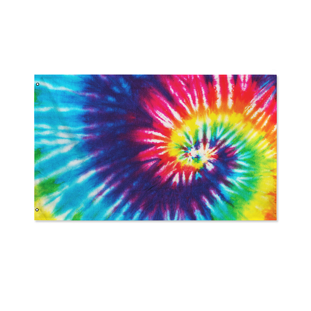 Rainbow Tie Dye Print Polyester Flag