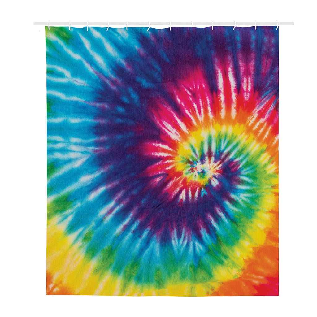 Rainbow Tie Dye Print Polyester Shower Curtain