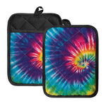 Rainbow Tie Dye Print Pot Holders With Pocket