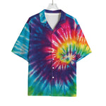 Rainbow Tie Dye Print Rayon Hawaiian Shirt